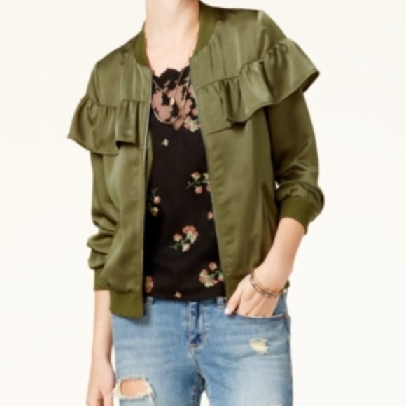 Ruffled Bomber Jacket NWT - Picture 1 of 2